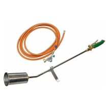 Aufschweiß- und Abflammbrenngarnitur mit Edelstahlkopf – 940 mm – 120 – Hochdruckschlauch 5 m – Sicherheits-Mitteldruckregler 4 bar