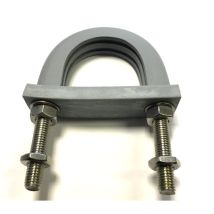 Graphskill - Light Duty High Temperature Flame Retardant Anti-vibration Rubber Lined U-bolt 61 Mm Id (suit 50 Mm Nb Pipe)- Galvanised Mild St