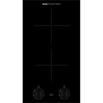 Nord Inox - Domino 2 Fuochi A Induzione Nero Con Manopola