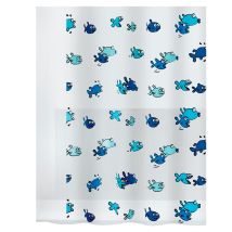Spirella - Cortina De Ducha Peva Hugo 180x200cm Azul Y Blanco