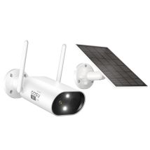 Caméra Wifi Extérieure Sans Fil Alimentée Par Batterie 2k, Caméra De Surveillance 3mp Avec Panneau Solaire, Détection Ai, Sirène, Audio Bidirectionnel