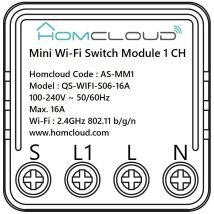 Homcloud - Intelligenter Wi-fi Mini Schalter Modul Zum Einsetzen In Den Stromkasten 503