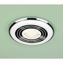 Hib - Turbo Chrome Bathroom Inline Extractor Fan With Warm White Led Light - 33900