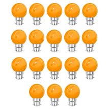 Lot De 18 Ampoules Led Orange B22 Incassables - Guirlandes Guinguette - Culot Baïonnette