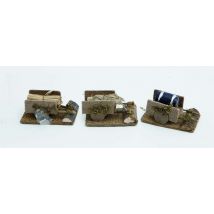 Euronatale - Verfügbarer Wagen Mit Stroh-/fass-/jutebeutel, Cm. 9,5 X 6 X 4,5 Cm, 3 Mod.sortimente. Weihnachtsdekoration