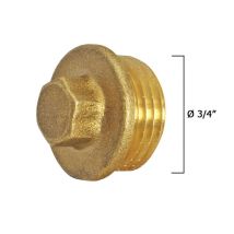 Tapon ciego macho de latón 3/4" – Material: Latón – Medida: 3/4"