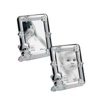 Marco de fotos azul 13x18 cm – Acrílico transparente – Oso decorativo – Ideal para habitación infantil