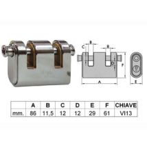 Lucchetto Corazzato A Due Bocche Panzer Mm.86 (art.4126) Viro