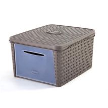 Boîte De Rangement "infinity" En Plastique - Taupe - Taille L - L 50 X L 40 X H 25 Cm - Livraison Gratuite