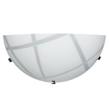 Wandleuchte mit weißer Glasplatte und Chromhaken 30x10x15 cm E27 Fassung moderne Beleuchtung für Wohnzimmer und Eingangsbereich