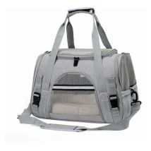 Mumu - Cat Carrier Foldable Breathable Dog Cage With Adjustable Straps Dog Carrier Bag For Kitten Puppy Rabbit Gray