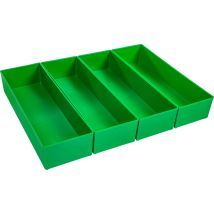 Insetbox G3 verde scuro – 6000001819 – Set di 4 contenitori per organizzare piccoli oggetti – 63mm, 312mm, 104mm – BS Systems