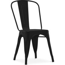 Esszimmerstuhl - Industriedesign - Stahl - Neuauflage - Stylix Schwarz