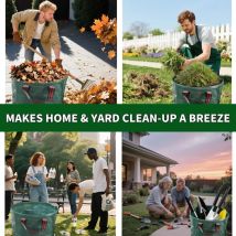 Lot De 2 Sacs À Déchets Verts Réutilisables Et Épais (26 Gallons/66 Gallons Chacun) Pour Feuilles Et Déchets De Pelouse, Avec 2 Poignées. Convient 