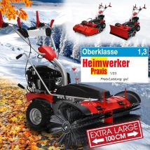 Brast Benzin Kehrmaschine Laubsammler Schneeschieber Xxl Premium 4,8kw(6,5ps) 100cm Arbeitsbreite Elektrostart Schneeketten 3in1 Gerät