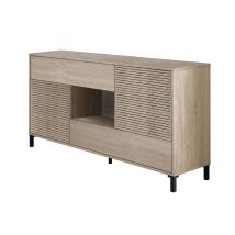 Credenza, Madia Moderna A 2 Ante, Buffet Da Soggiorno, Mobile Porta Tv, Madia Con Piedini Per Salotto, Cm 151x41h80, Rovere