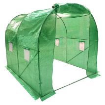 Wolf 2.5m X 2m Polytunnel Walk-in Garden Growhouse - Green