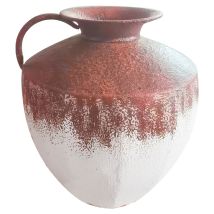 Metallvase Mit Rustikaler Oberfläche Zur Dekoration