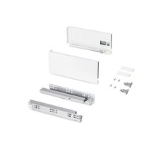 Cajón Exterior Protone 30kg Con Guías De Extracción Total Y Cierre Suave, Altura 131mm, Profundidad 300mm, Acero, Pintado Blanco - Emuca