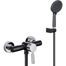 Duscharmatur Einhebelmischer, Duschset Mischbatterie Für Dusche, Duscharmaturenset Mit Duschkopf, Brauseschlauch Und Haltertung, Temperaturregelung, 