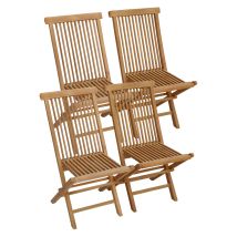 Happy Garden - Set Di 4 Sedie Da Giardino In Teak Lombok