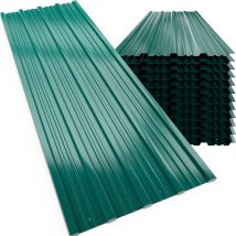 Gardebruk Metal Roofing Sheets Pack Of 12 Box Profile 129x46cm Galvanised Coated 7m² Cladding Walling Sheeting Corrugated Roof Garage Shed Carport 
