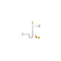 Sifón de lavabo 1"1/2 – Filtro ahorra espacio para fregaderos – Conexión para lavadora – Lira
