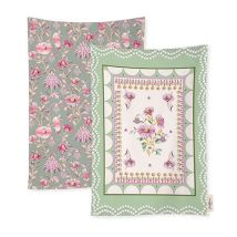 Friendship Gardens Set of 2 Tea Towels – Cotton – Machine Washable