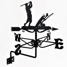 Mini Golfer Weathervane - Steel - L38 X W38 X H60 Cm - Black