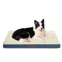 GNC Pets Hundebett – Orthopädisches Hundekissen – Waschbar – 51 x 76 x 76 cm – Creme – Rutschfeste Unterseite
