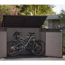 Keter – Cobertizo de resina para jardín grande – Almacenamiento exterior para herramientas y bicicletas – 133 cm x 191 cm x 110 cm