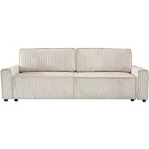 Divano Letto In Velluto A Coste "montaigne" - 3 Posti - Beige