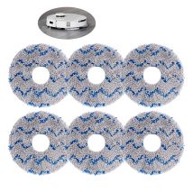 Panni Da Pulizia In Microfibra, 6 Pezzi, Blu, Per Aspirapolvere Ecovacs T20 Serie, Ø Esterno 13,5 Cm, Ø Interno 3,5 Cm