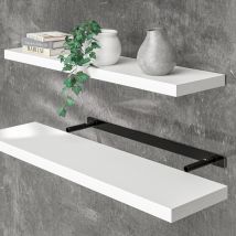 Mensola A Parete Mobile Pensile Libreria Sospesa Portaspezie Da Cucina Mobiletto Bagno 90cm Bianco