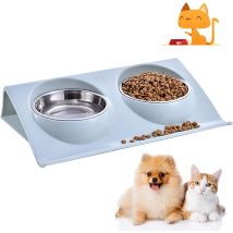 Dog And Cat Bowl, Non-slip Cat And Dog Bowl, Dog Cat Kitten Puppy Bowl, Double Stainless Steel Cat Dog Bowl Stainless Steel Bowl Non-slip Base