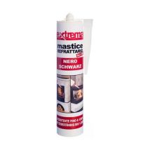 Cartuccia Mastice Refrattario 1200 ° Beccuccio Con Tappino Da 280 Ml Nero.