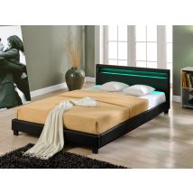 Led Polsterbett Paris 140x200cm Schwarz [corium]