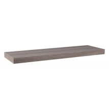 Mensola Da Muro, Mensola Tamburata, Scaffale Legno, Mensola Da Parete, Noce Grigio, 75x23x3,8 Cm - Minerva