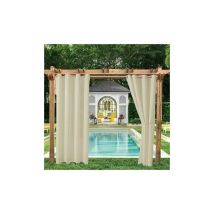 Rideaux Extérieurs Jardin Patio Gazebo Rideaux Occultants Coupe-vent Protection Uv Et Anti-moisissure, Rideaux Isolants Thermiques Avec Boutonnières, 
