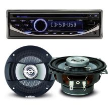 Pack Sono Voiture Autoradio Rcd123 4x75w + 2 Haut Parleurs 10cm 80w