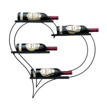 Dandibo Casier À Vin En Métal Noir Cur 96417 Casier À Bouteilles Pour 4 Bouteilles 65 Cm Porte-bouteilles Mural