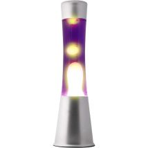 Itotal Xl1797 Lampe À Lave 30 Cm Avec Base Argentée, Liquide Violet Et Cire Jaune