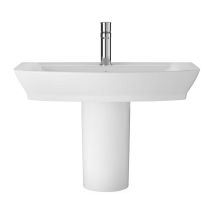 Aspire - Hudson Reed Maya Basin With Semi Pedestal 650mm Wide - 1 Tap Hole