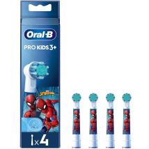 Oral-B Kids Zahnbürstenköpfe Spiderman – Extra weich – 4 Stück – Für Kinder ab 3 Jahren – Kompatibel mit Oral-B elektrischen Zahnbürsten