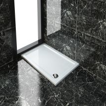 Rectangular 1200 X 700 X 40 Mm Tray For Shower Enclosure Cubicle + Waste Trap - Elegant