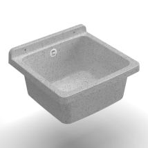 Waschbecken aus thermoplastischem Polypropylenharz – Granit – 40L x 40P x 19H cm – witterungsbeständig – Mongardi