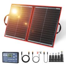 Dokio - 100w Pannello Solare Portatile (2,4kg, 48 66 1,2cm) Mobile E Pieghevole + 10a Regolatore Con Presa Usb 5v 2a