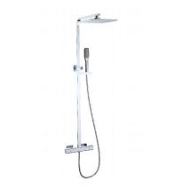 Clever Thermostat-Duschsäule Saona Slim Box – 61014 – Metall-Finish, hohe Kopf-Form