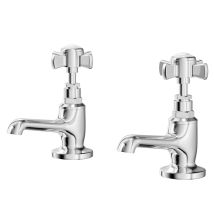 Traditional Polished Chrome Bath Taps Pair - Windsor