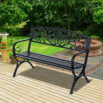 Gartenbank Easycomfort Metall Gusseisen 127x60x85 Cm